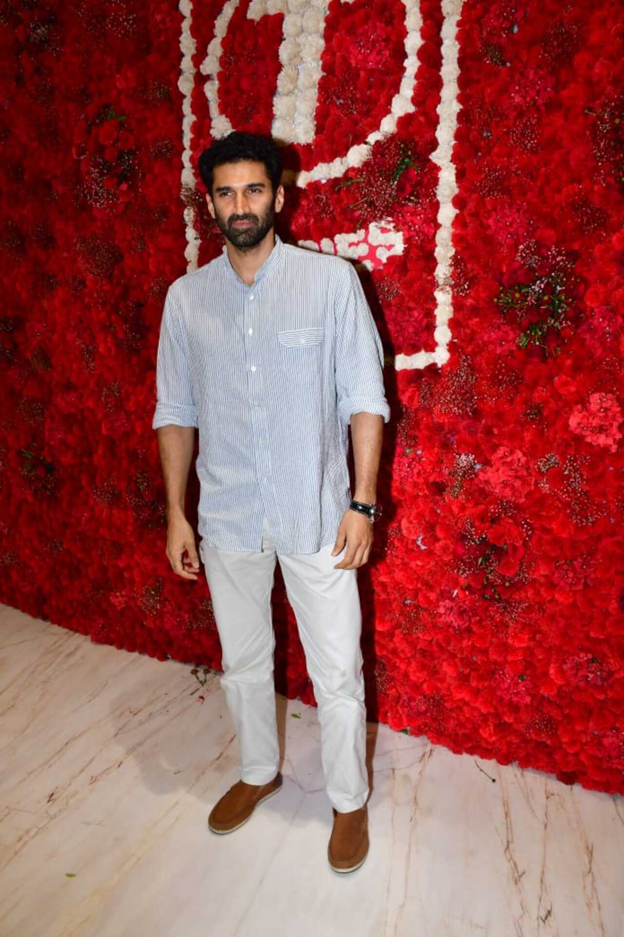 Aditya Roy Kapur was seen at the T-Series office for the Ganesh Chaturthi celebration